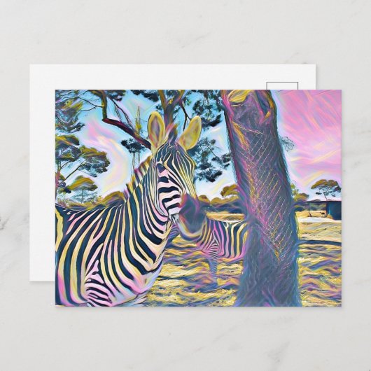 prachtige kleur van het zebra briefkaart (Voorkant / Achterkant)