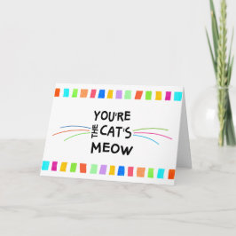 Prachtige Kleurblokken Kat's Meow Verjaardags Wens Kaart