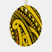 Prachtige kleuren van het Maori Polynesië-tattoo Keramisch Ornament (Rechts)