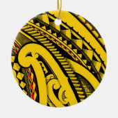 Prachtige kleuren van het Maori Polynesië-tattoo Keramisch Ornament (Voorkant)