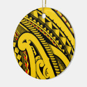 Prachtige kleuren van het Maori Polynesië-tattoo Keramisch Ornament (Links)
