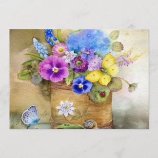 prachtige kleurige florale uitnodigkaart kaart