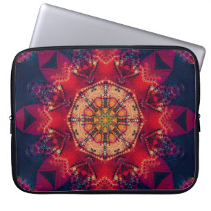 Prachtige kleurige kaleidoscoop naadloze illustrat laptop sleeve