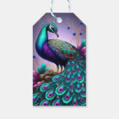 Prachtige kleurige Peacock Peafowl Bird Willife Cadeaulabel (Achterkant)