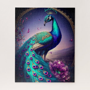 Prachtige kleurige Peacock Peafowl Bird Willife Legpuzzel