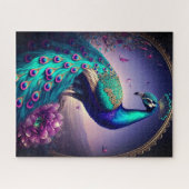 Prachtige kleurige Peacock Peafowl Bird Willife Legpuzzel (Horizontaal)