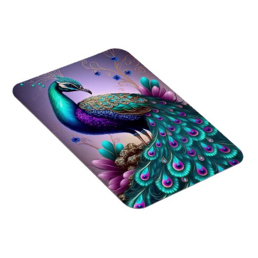 Prachtige kleurige Peacock Peafowl Bird Willife Magneet (Rechterzijde)