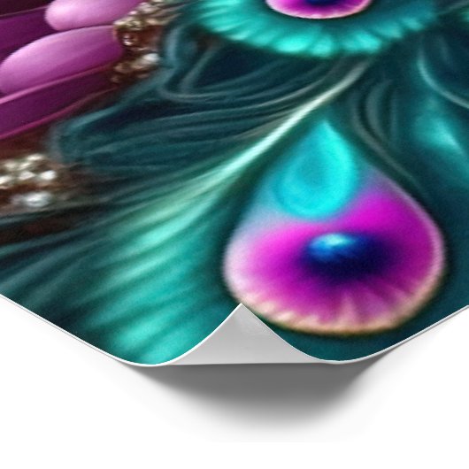 Prachtige kleurige Peacock Peafowl Bird Willife Poster (Hoek)