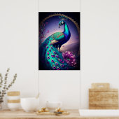 Prachtige kleurige Peacock Peafowl Bird Willife Poster (Keuken)