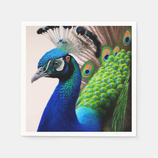 Prachtige kleurige Peacock Peafowl Bird Willife Servet