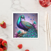 Prachtige kleurige Peacock Peafowl Bird Willife Servet (Insitu)