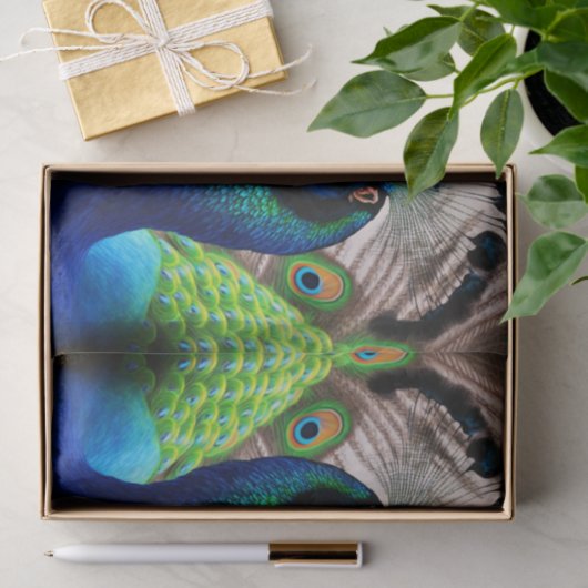 Prachtige kleurige Peacock Peafowl Bird Willife Tissuepapier (Geschenk)