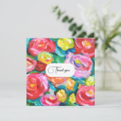 Prachtige Kleurrijke Abstracte Roos Bloemen Artist Bedankkaart (Staand voorkant)