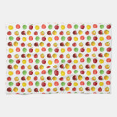 Prachtige kleurrijke appels op wit theedoek (Horizontaal)