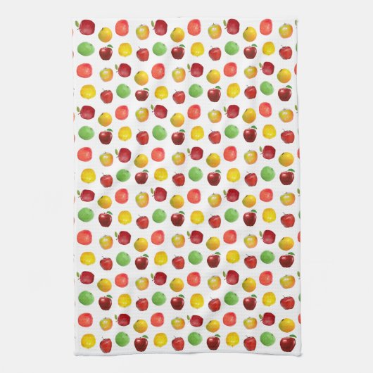 Prachtige kleurrijke appels op wit theedoek (Verticaal)