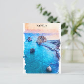 Prachtige kleurrijke Cyprus kustlijn Briefkaart (Staand voorkant)