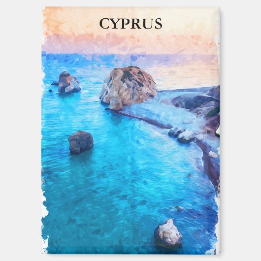 Prachtige kleurrijke Cyprus kustlijn landschap Magneet (Voorkant)