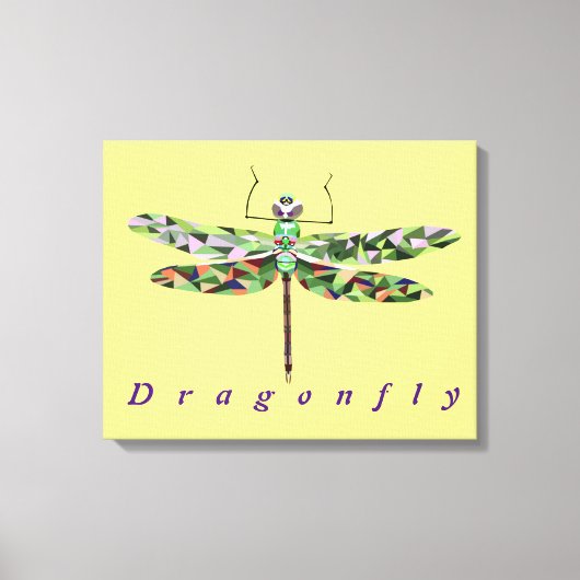 Prachtige kleurrijke dragonfly-doek canvas afdruk (Voorkant)