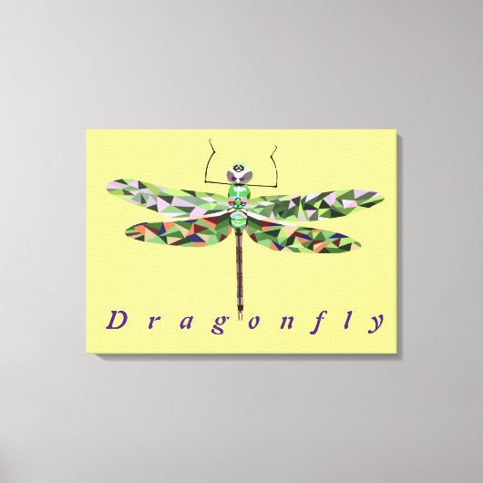 Prachtige kleurrijke dragonfly-doek canvas afdruk (Voorkant)