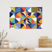Prachtige, kleurrijke en unieke Abstracte vormen Poster (Keuken)
