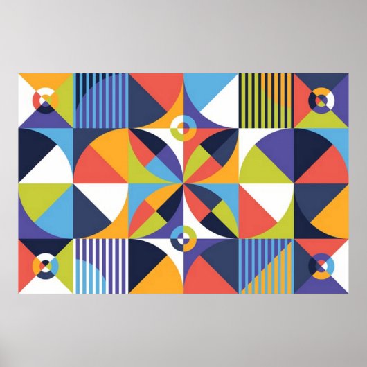 Prachtige, kleurrijke en unieke Abstracte vormen Poster (Voorkant)