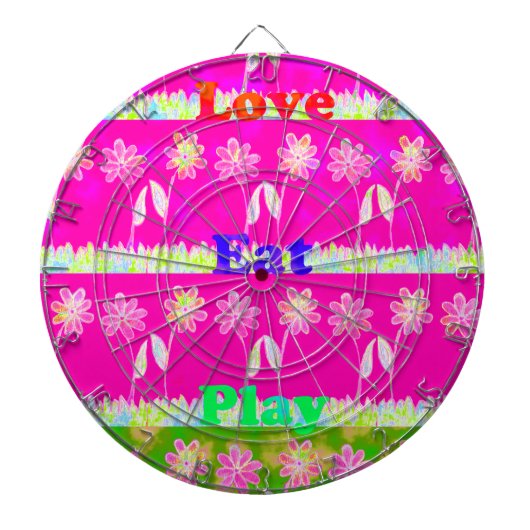 Prachtige kleurrijke Flora-tekst citeert design Dartbord (Voorkant)