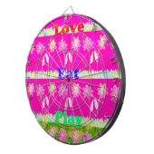 Prachtige kleurrijke Flora-tekst citeert design Dartbord (Voorkant Rechts)