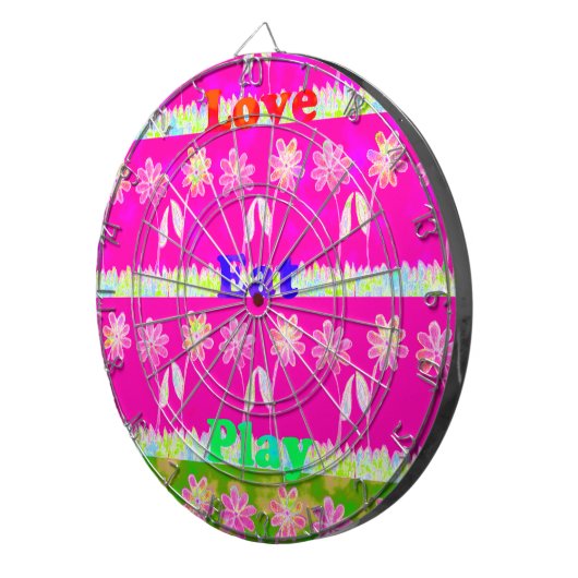 Prachtige kleurrijke Flora-tekst citeert design Dartbord (Voorkant Rechts)