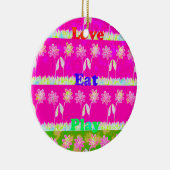 Prachtige kleurrijke Flora-tekst citeert design Keramisch Ornament (Rechts)