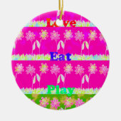 Prachtige kleurrijke Flora-tekst citeert design Keramisch Ornament (Voorkant)