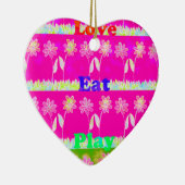 Prachtige kleurrijke Flora-tekst citeert design Keramisch Ornament (Rechts)