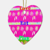 Prachtige kleurrijke Flora-tekst citeert design Keramisch Ornament (Links)