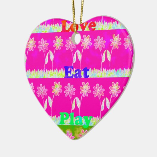 Prachtige kleurrijke Flora-tekst citeert design Keramisch Ornament (Links)