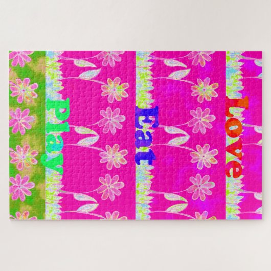 Prachtige kleurrijke Flora-tekst citeert design Legpuzzel (Horizontaal)