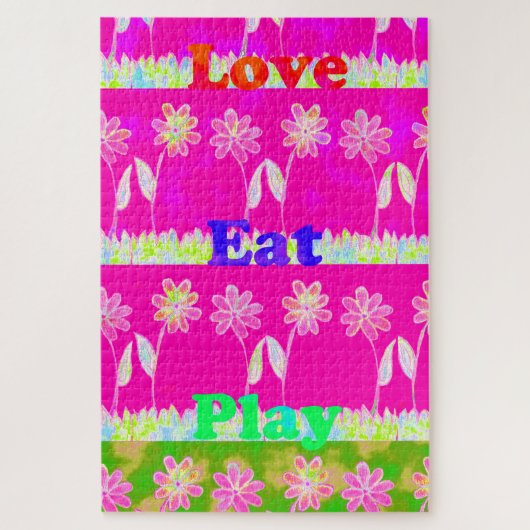 Prachtige kleurrijke Flora-tekst citeert design Legpuzzel (Verticaal)