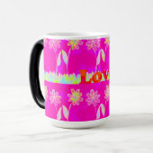 Prachtige kleurrijke Flora-tekst citeert design Magische Mok (Voorkant links)