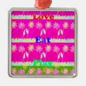 Prachtige kleurrijke Flora-tekst citeert design Metalen Ornament (Voorkant)