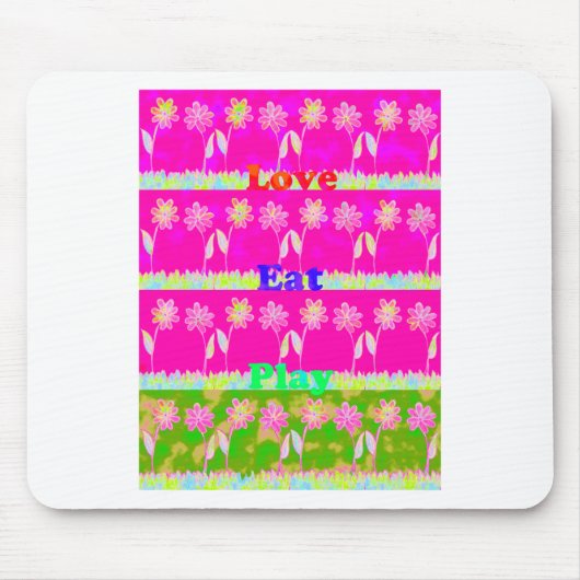 Prachtige kleurrijke Flora-tekst citeert design Muismat (Voorkant)