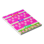 Prachtige kleurrijke Flora-tekst citeert design Notitieblok (Schuin)