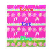 Prachtige kleurrijke Flora-tekst citeert design Notitieblok (Voorkant)