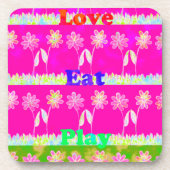 Prachtige kleurrijke Flora-tekst citeert design Onderzetter (Voorkant)