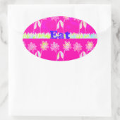 Prachtige kleurrijke Flora-tekst citeert design Ovale Sticker (Tas)