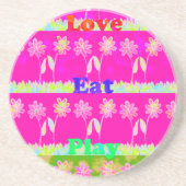 Prachtige kleurrijke Flora-tekst citeert design Zandsteen Onderzetter (Voorkant)