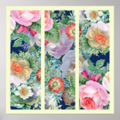 Prachtige kleurrijke Floral Triptych Poster (Voorkant)