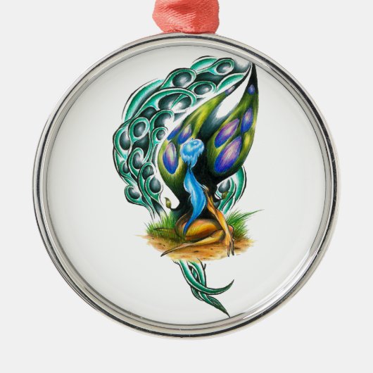 Prachtige kleurrijke Keltische Forest Faery Metalen Ornament (Voorkant)