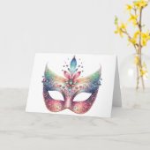 Prachtige kleurrijke masker Kaart (Gele Bloem)