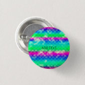Prachtige kleurrijke mermaïde motieven ronde button 3,2 cm (Voorkant /achterkant)