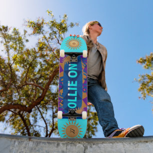 Prachtige kleurrijke "Ollie on" Beginner Skateboar Persoonlijk Skateboard