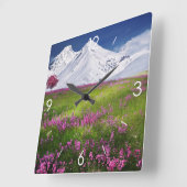 Prachtige  kleurrijke omgeving van de natuur vierkante klok (Hoek)