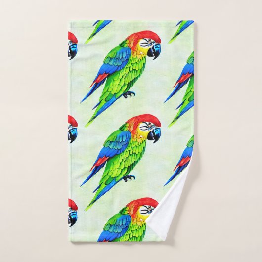 Prachtige kleurrijke papegaai bad handdoek (Handdoek)